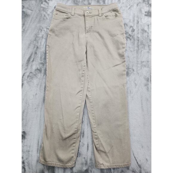 Style&Co Jeans Womens 6P PETITE Tan EASY Fit Mid Rise Straight Leg Stretch Denim - Picture 1 of 10